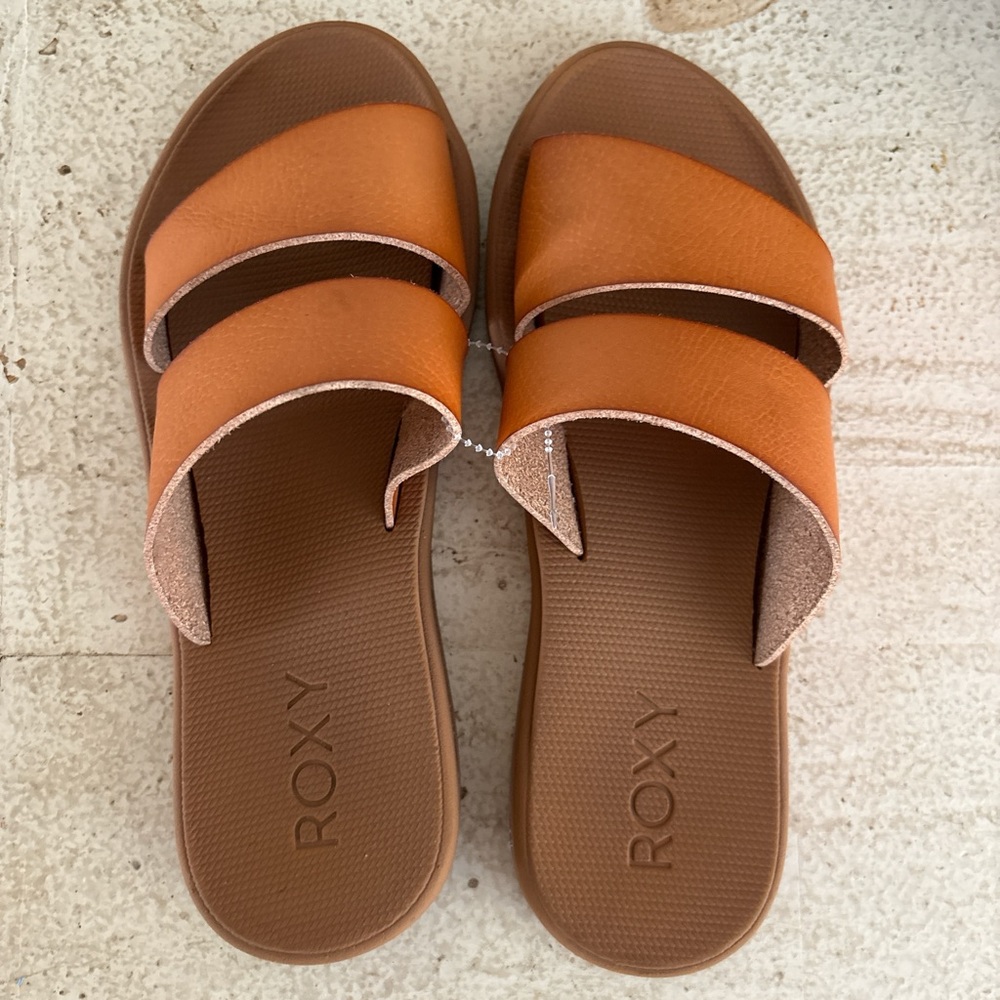 Roxy Orange Brown Sandals Minimalist Design
